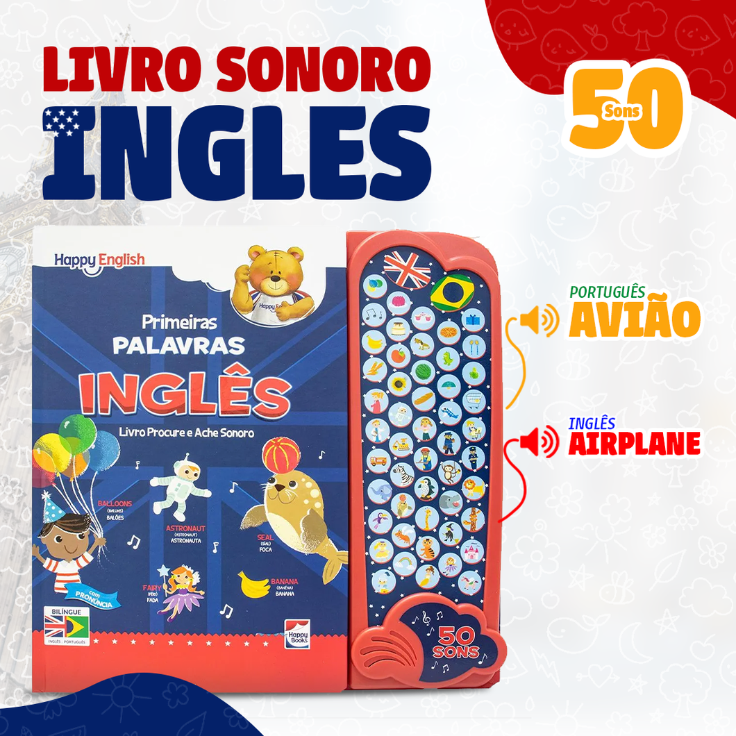 Livro Sensorial Sonoro em Inglês 100 Sons | Varie™