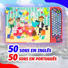 Carregar imagem no visualizador da galeria, Livro Sensorial Sonoro em Inglês 100 Sons | Varie™