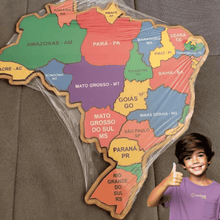 Carregar imagem no visualizador da galeria, Mapa Montessori Quebra Cabeça Brasil | Varie™