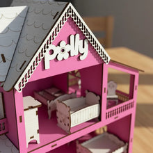 Carregar imagem no visualizador da galeria, Casinha De Boneca Em Mdf Com Kit De 19 Mini Móveis Brinquedo Infantil