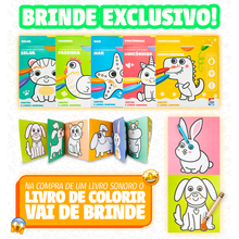 Carregar imagem no visualizador da galeria, Livro Sensorial 50 Sons Animais + BRINDE EXCLUSIVO | Varie™
