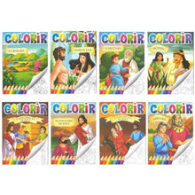 Carregar imagem no visualizador da galeria, Kit Com 24 Livros Biblicos Infantil 16 Ler E 8 Pintar Colorir - Loja Varietah Kids
