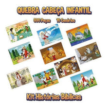 Carregar imagem no visualizador da galeria, Kit Com 10 Quebra Cabeças Evangélico - 60 Peças Cada - Loja Varietah Kids
